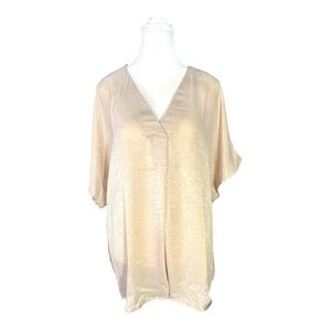 Andrée by Unit Champagne Metallic Blouse - 1X